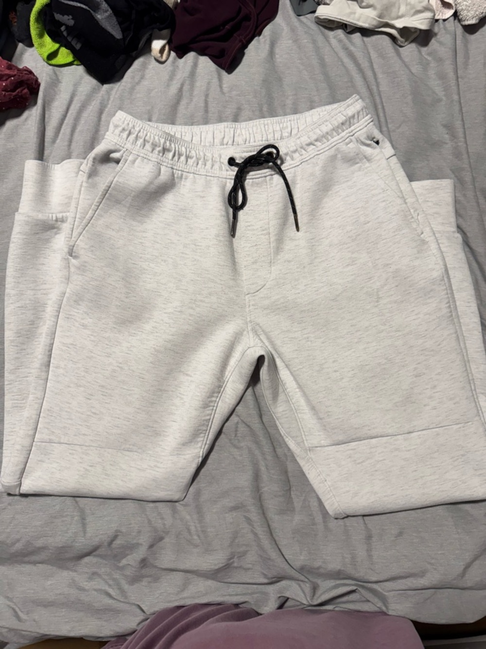 American Eagle Light Gray Drawstring Jogger Sweatpants